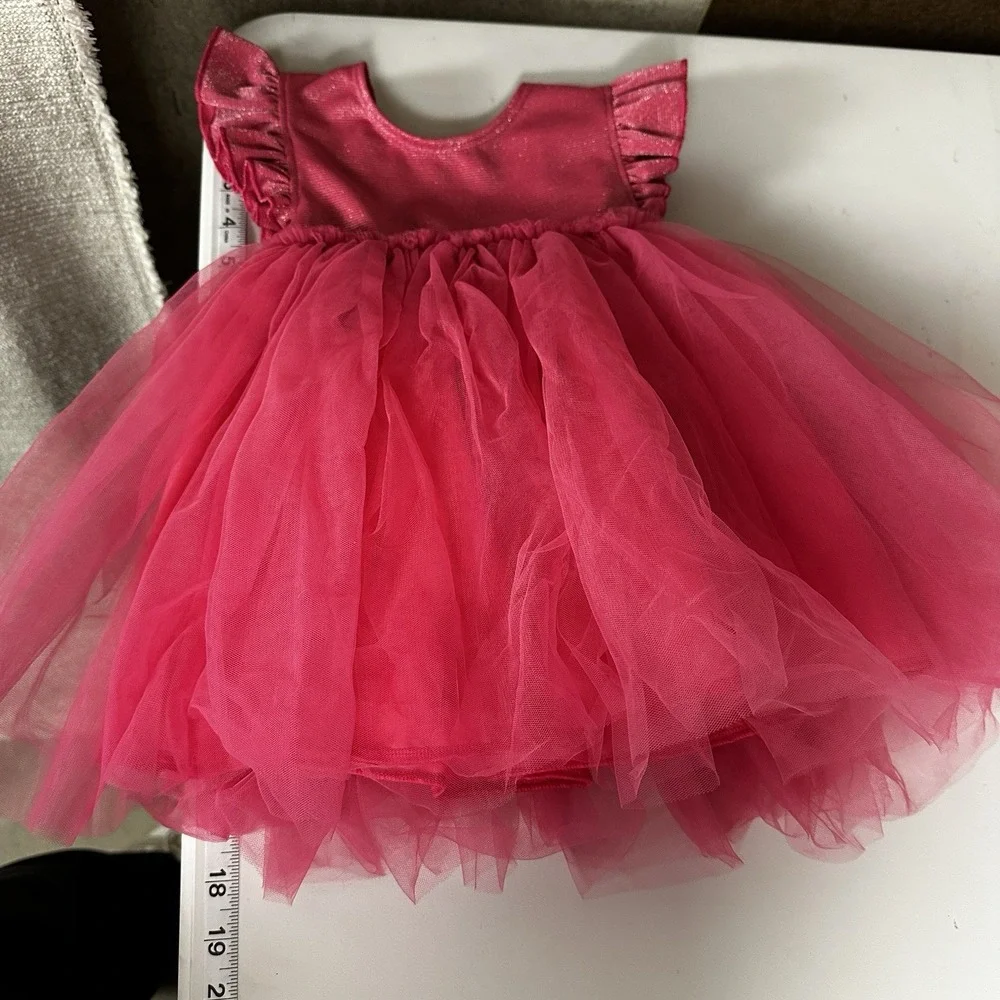 Pink Tutu Dress‎ Baby Girl Hot Pink Tulle Birthday Cake Smash Princess Photo